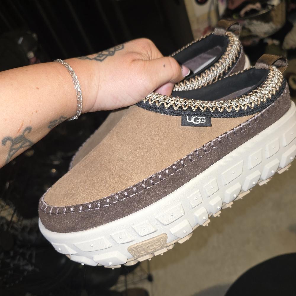 UGG Tan and Brown Slip-On Shoes